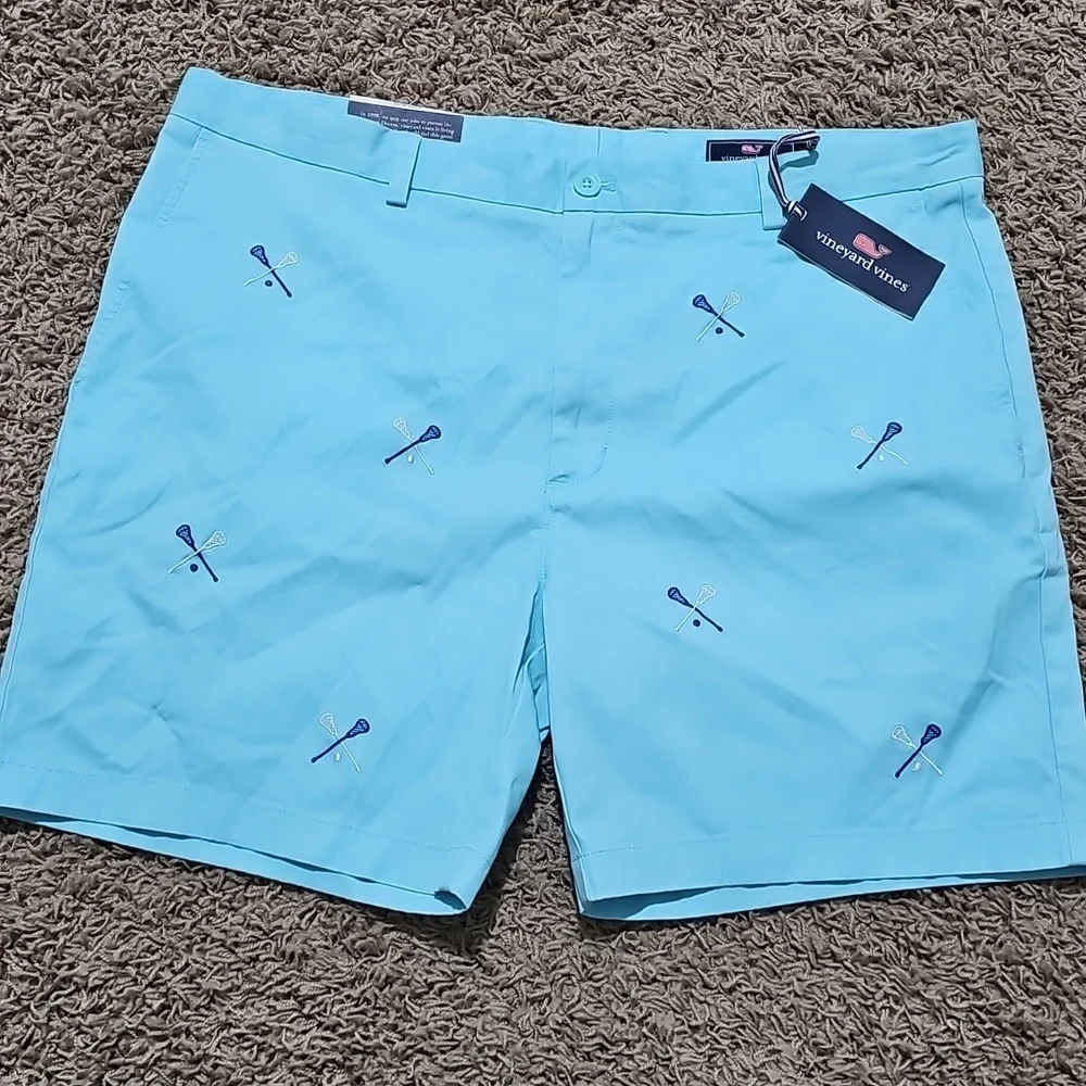 NWT Vineyard Vines Pool Side 7 Inch Lacrosse Embroidered Breaker Shorts Sz 40 - Picture 3 of 7